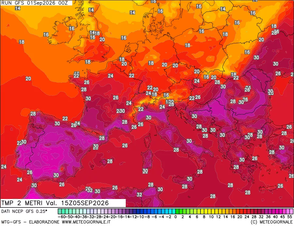 mappa Temp 2 metri