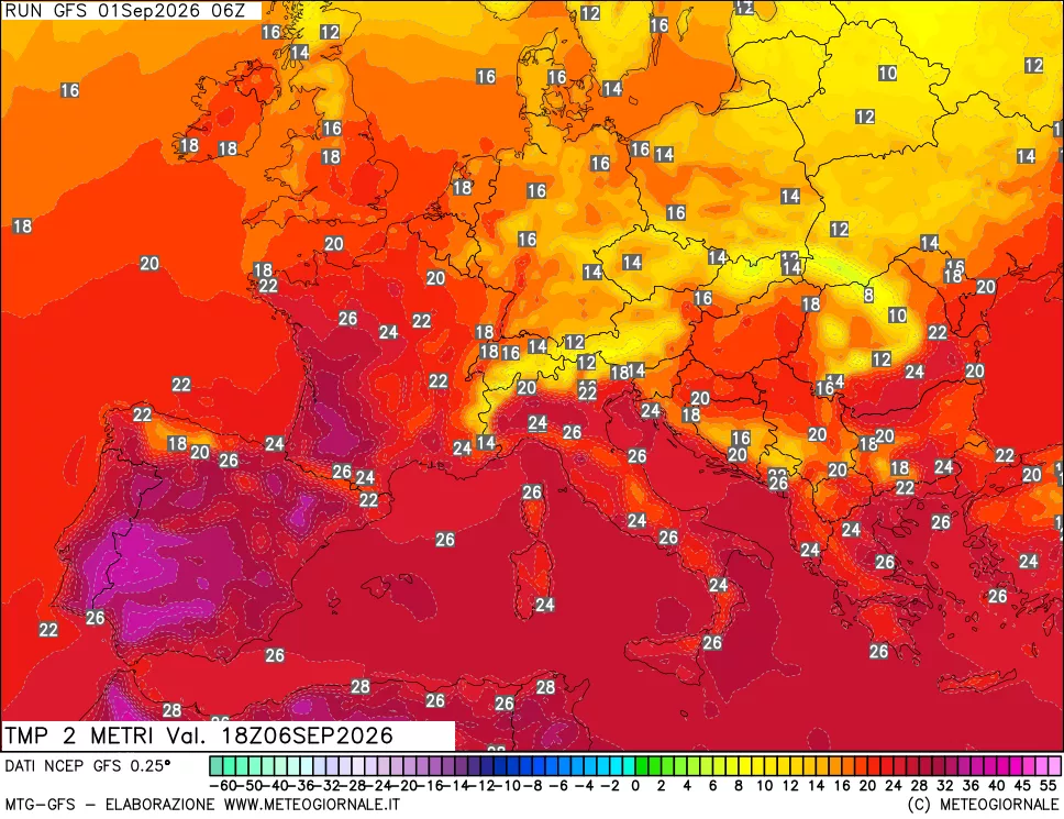mappa Temp 2 metri