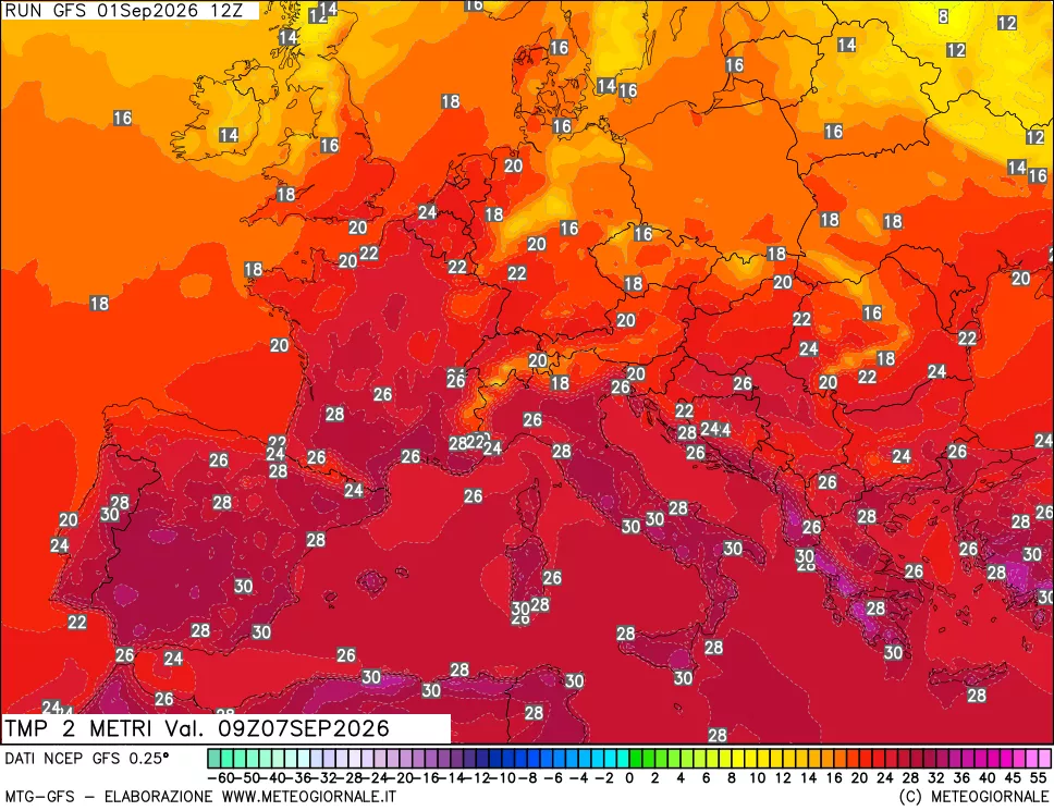 mappa Temp 2 metri