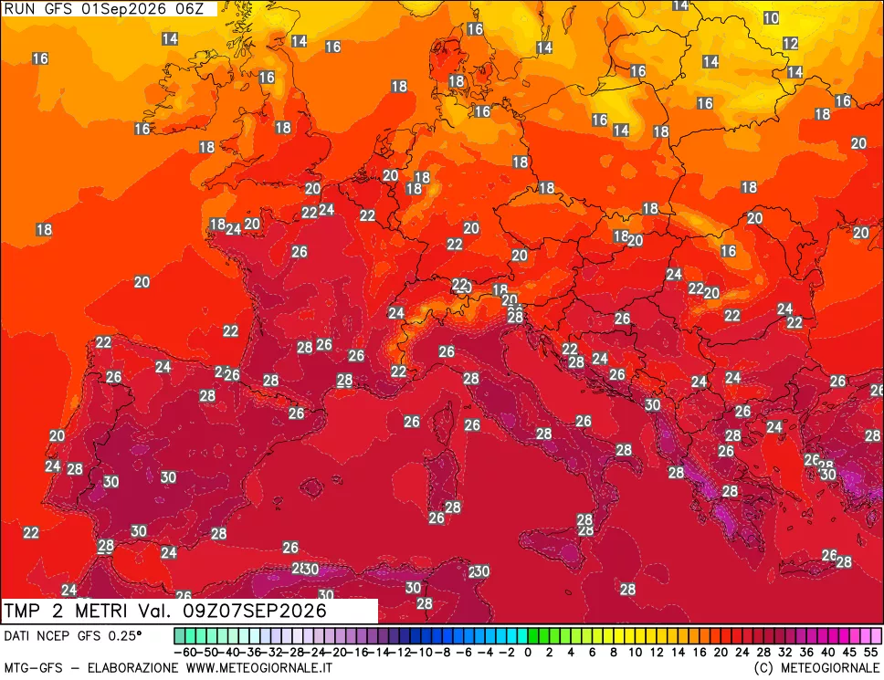 mappa Temp 2 metri