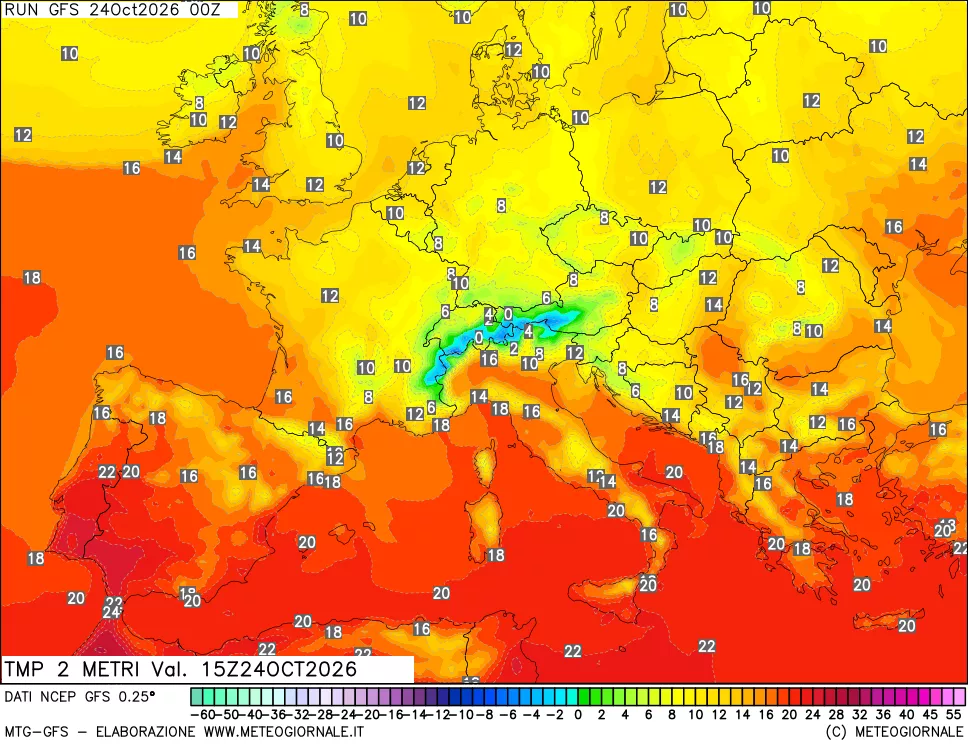 mappa Temp 2 metri