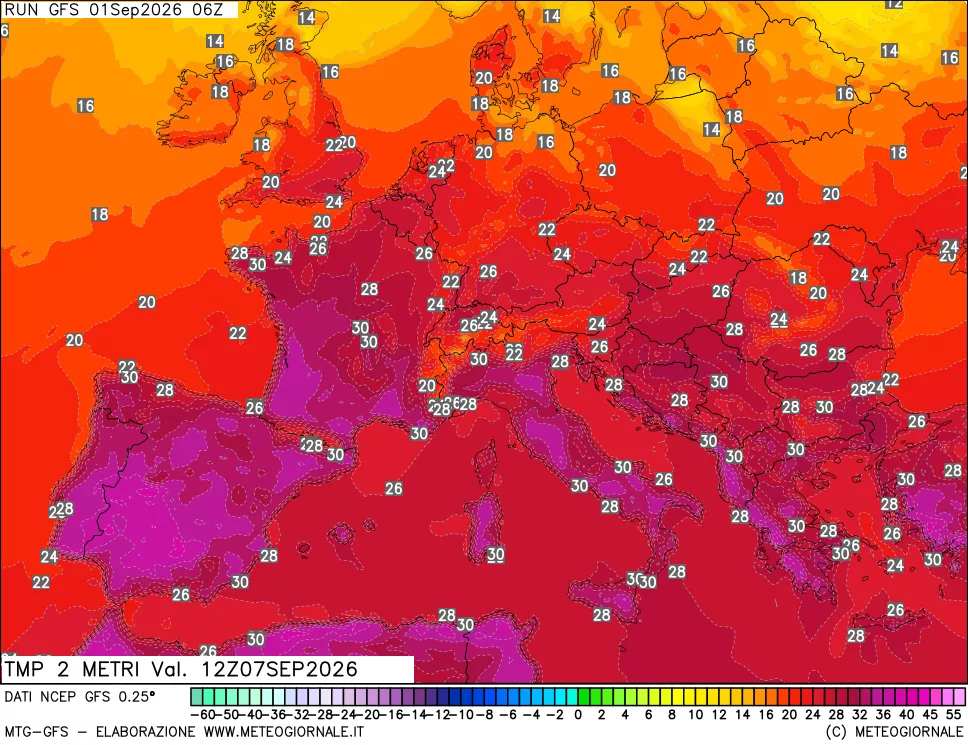 mappa Temp 2 metri