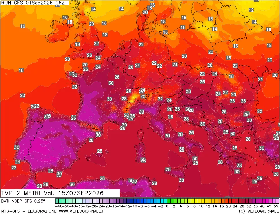 mappa Temp 2 metri