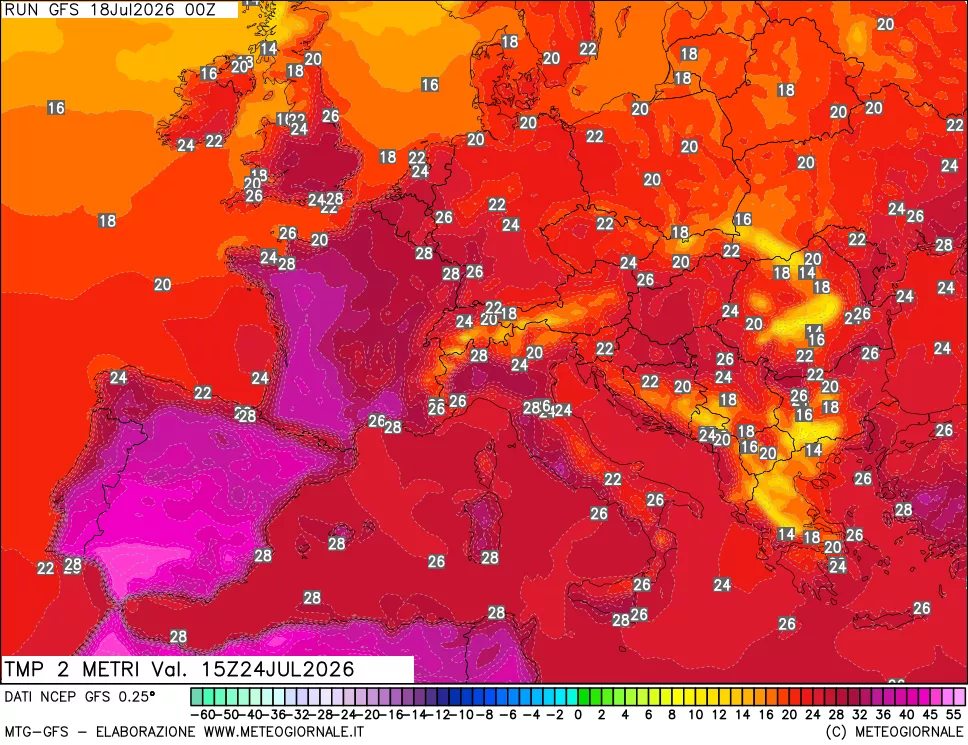 mappa Temp 2 metri