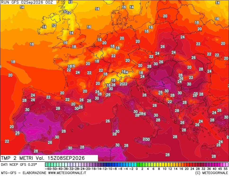 mappa Temp 2 metri