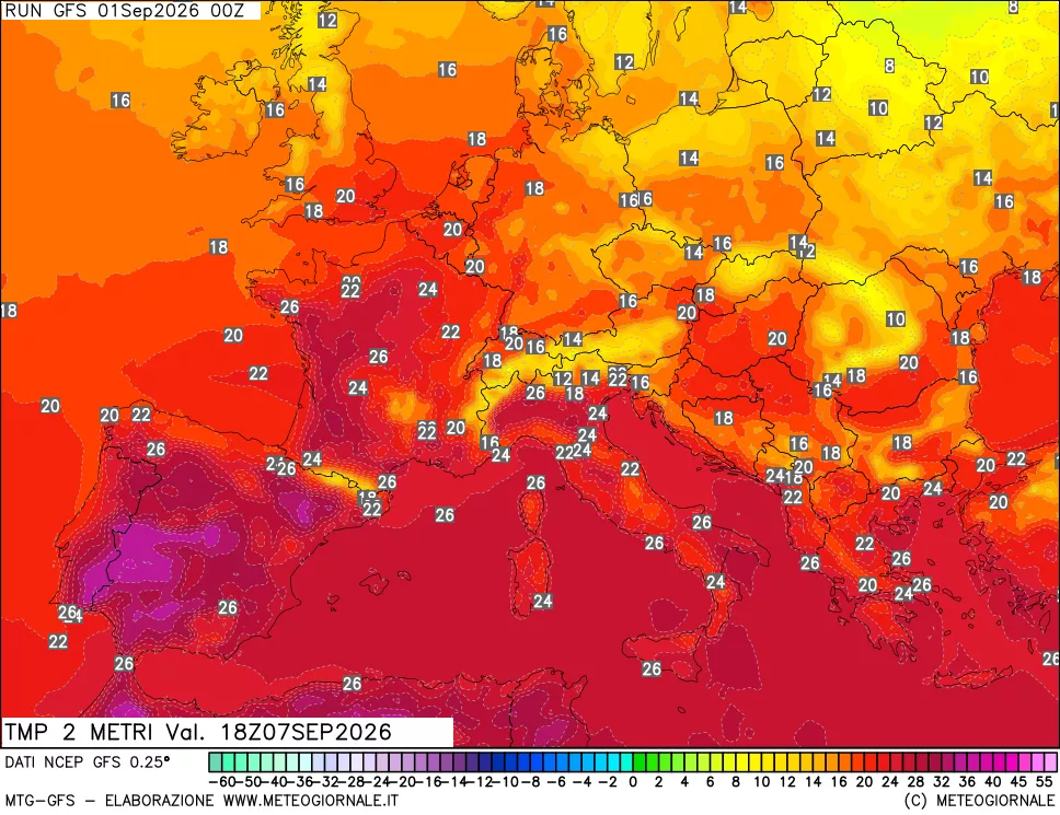 mappa Temp 2 metri