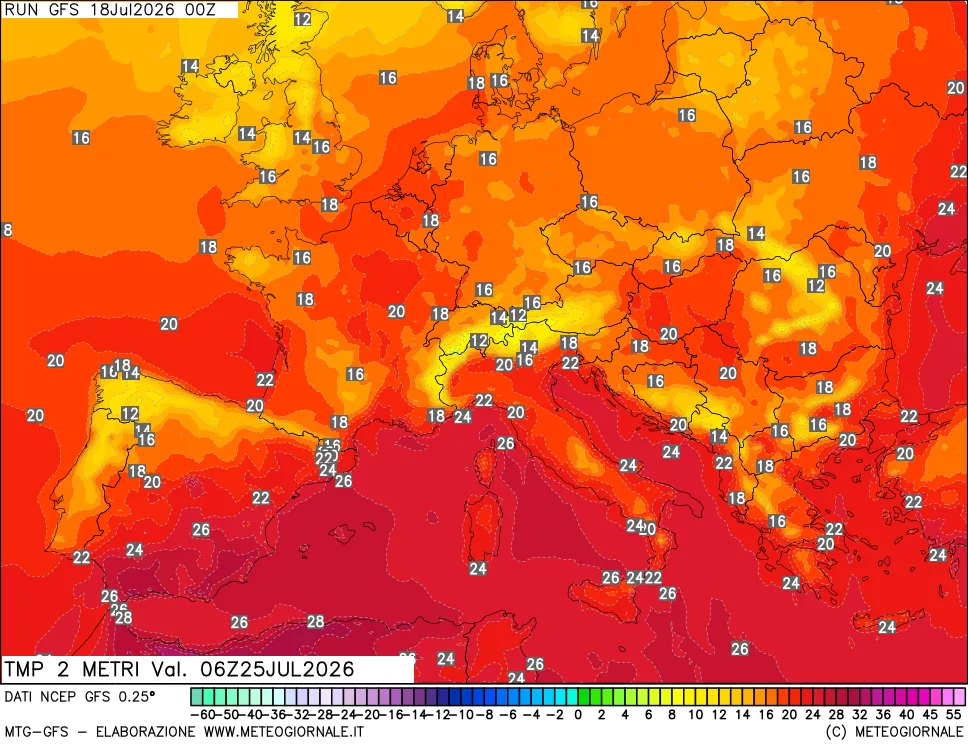 mappa Temp 2 metri