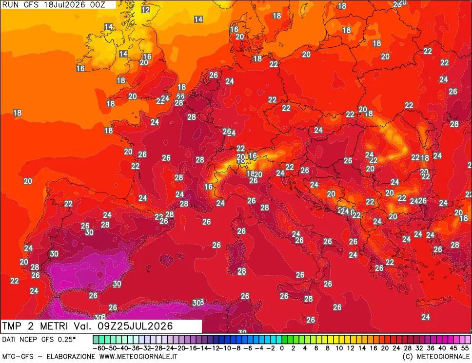 mappa Temp 2 metri