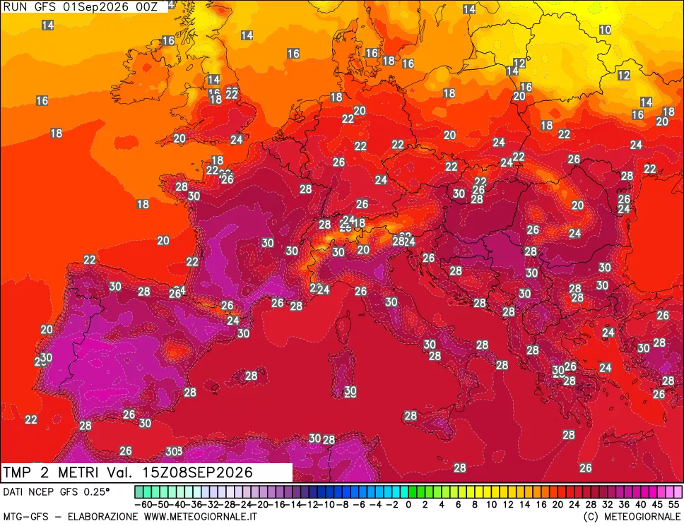 mappa Temp 2 metri
