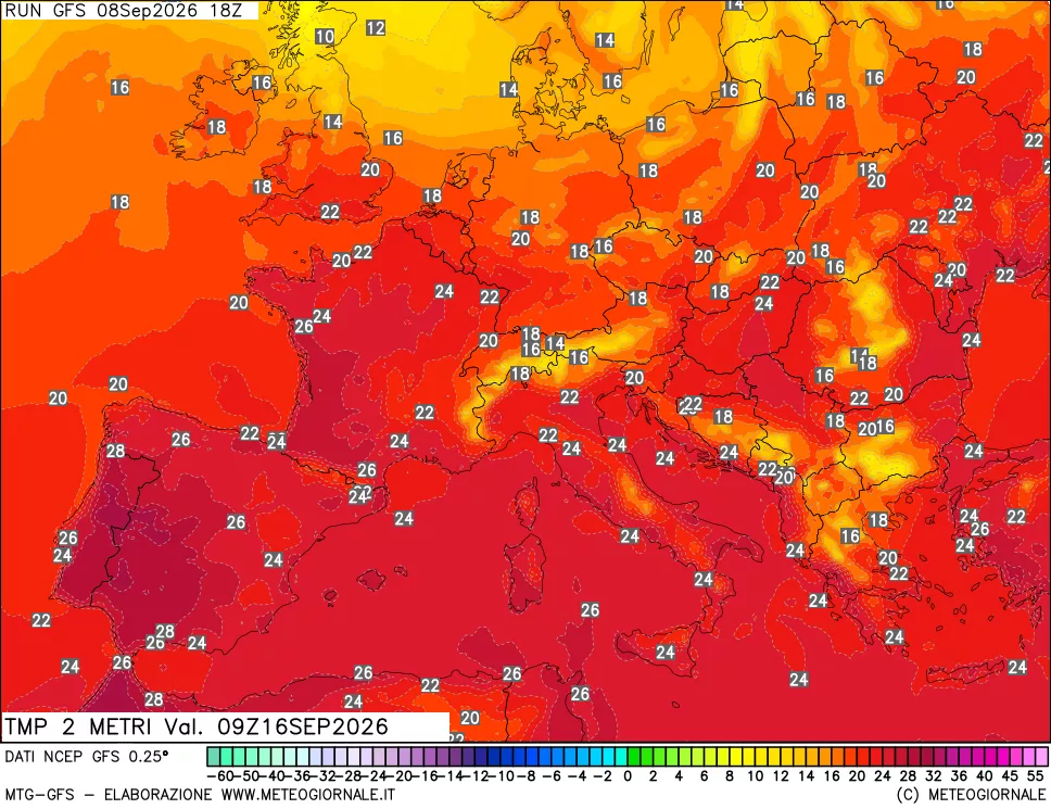 mappa Temp 2 metri