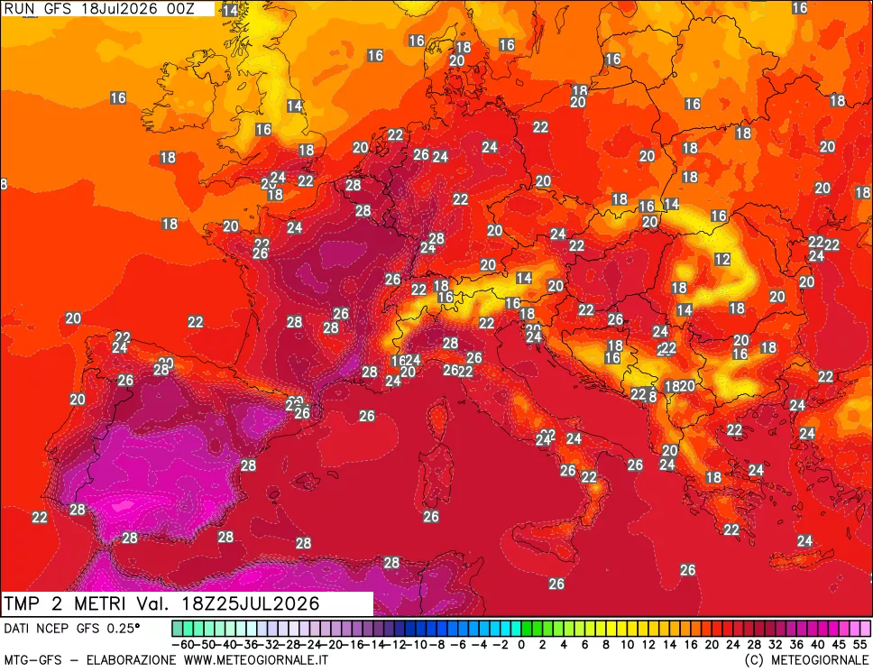 mappa Temp 2 metri