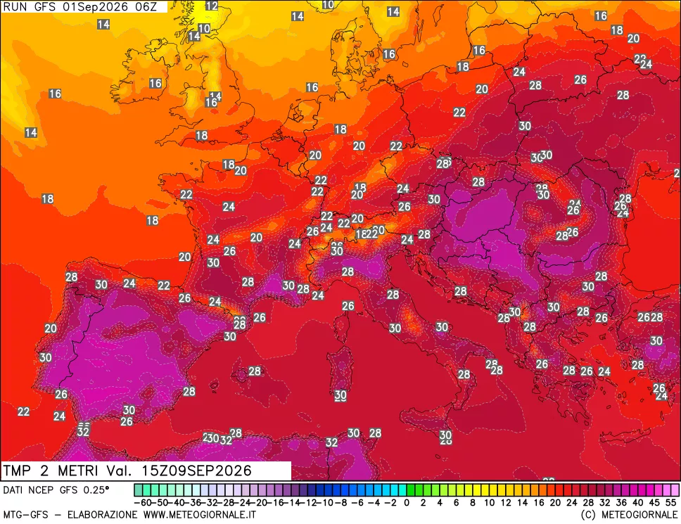 mappa Temp 2 metri