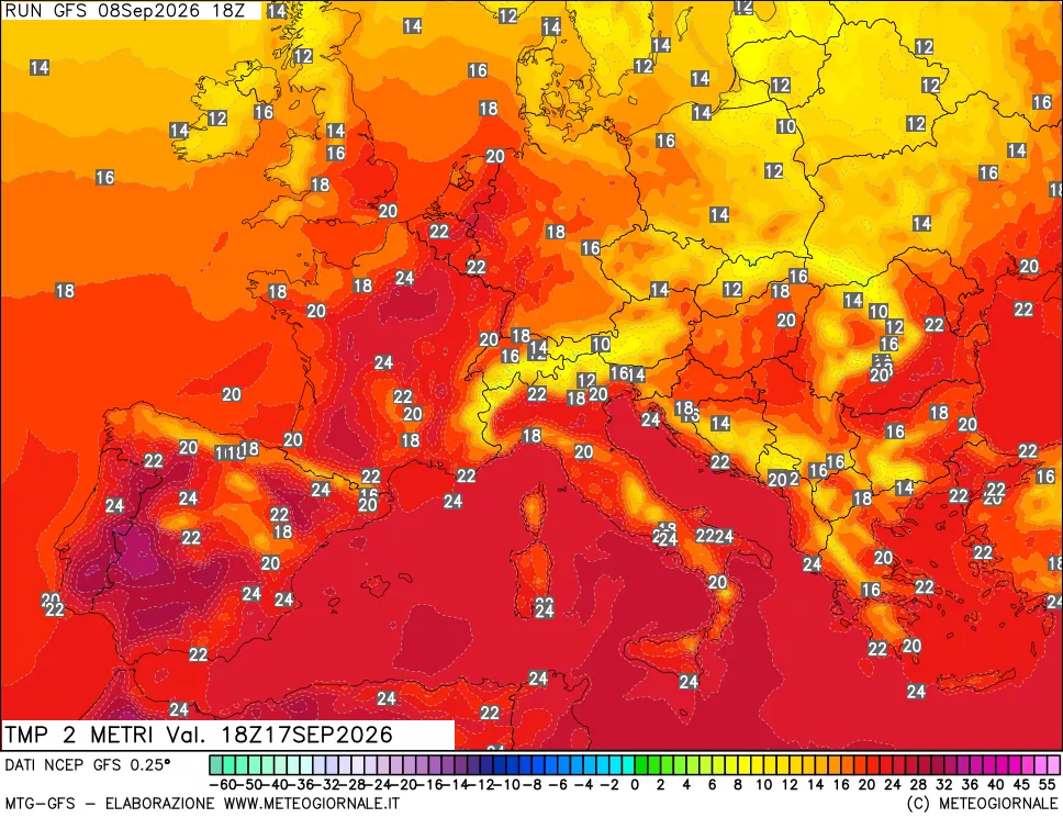mappa Temp 2 metri