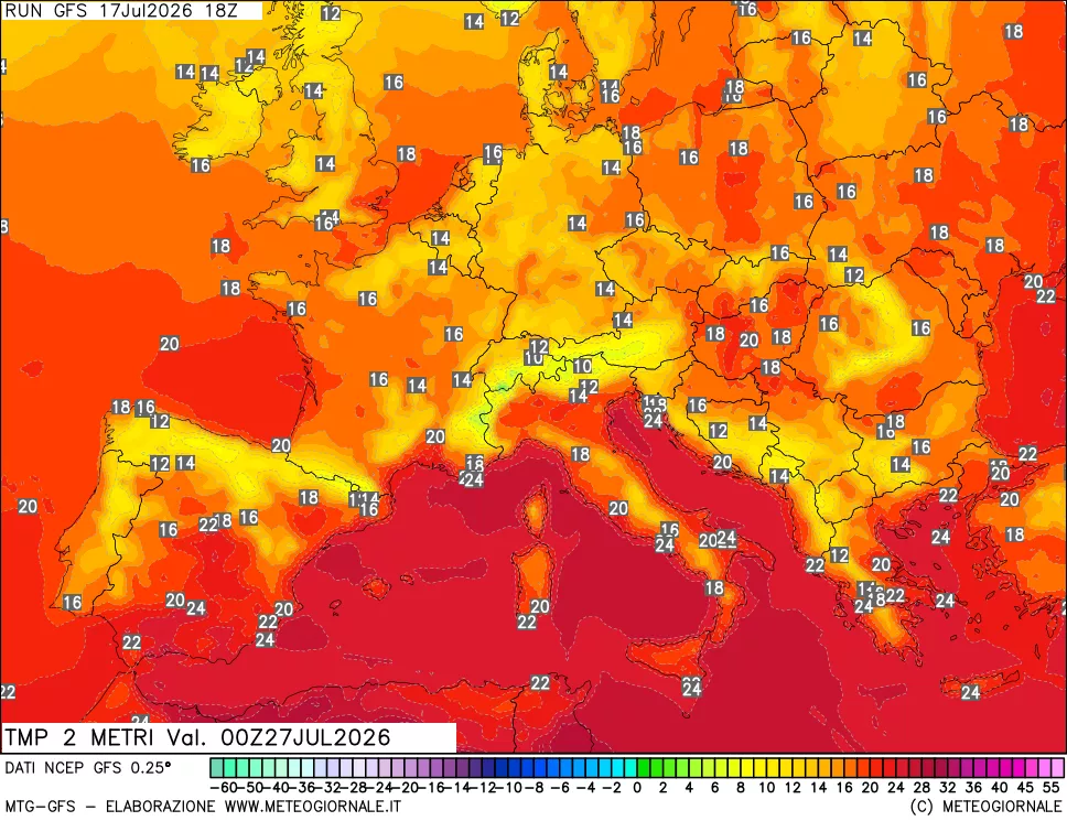 mappa Temp 2 metri