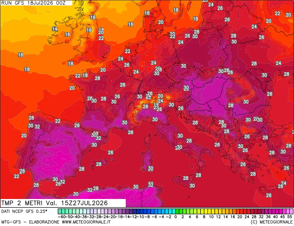 mappa Temp 2 metri