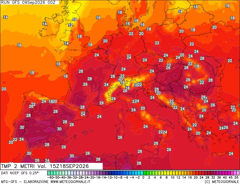 mappa Temp 2 metri