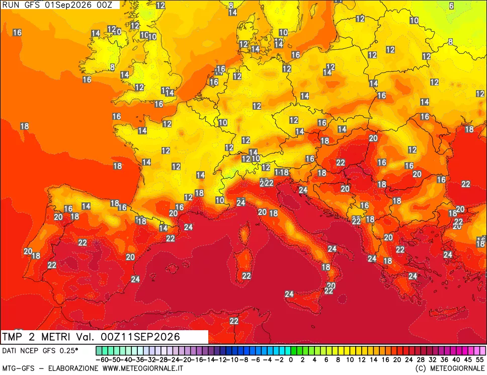 mappa Temp 2 metri