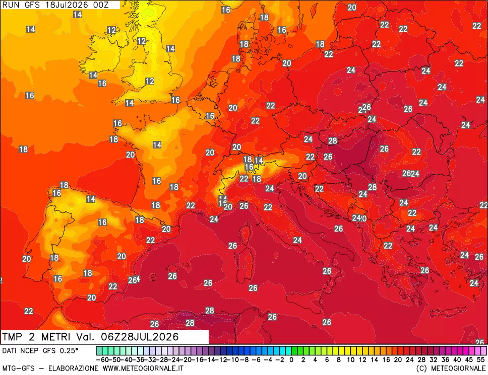 mappa Temp 2 metri