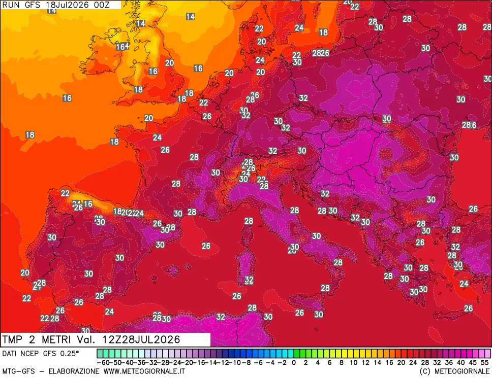 mappa Temp 2 metri