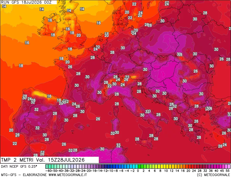 mappa Temp 2 metri