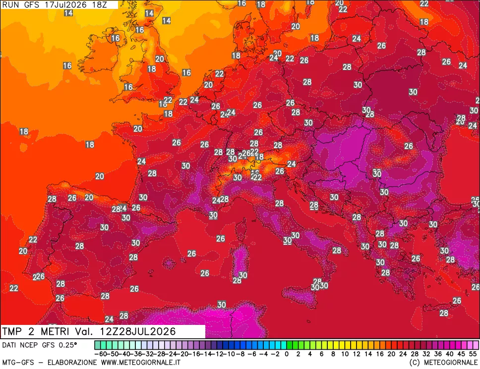 mappa Temp 2 metri