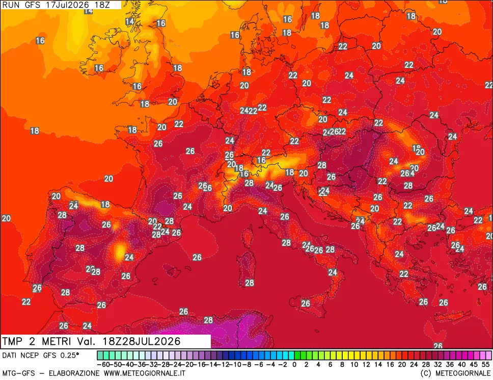 mappa Temp 2 metri