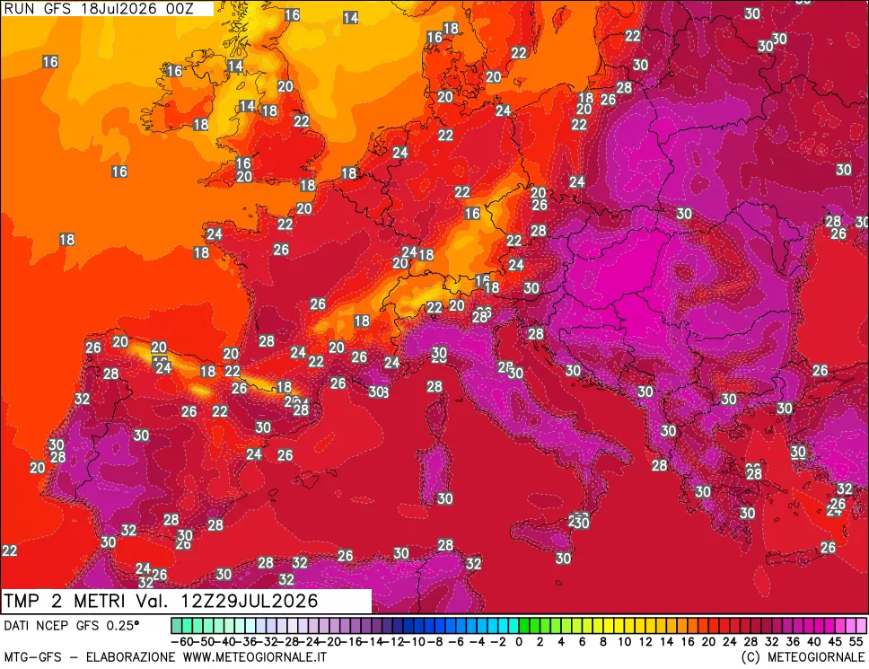 mappa Temp 2 metri
