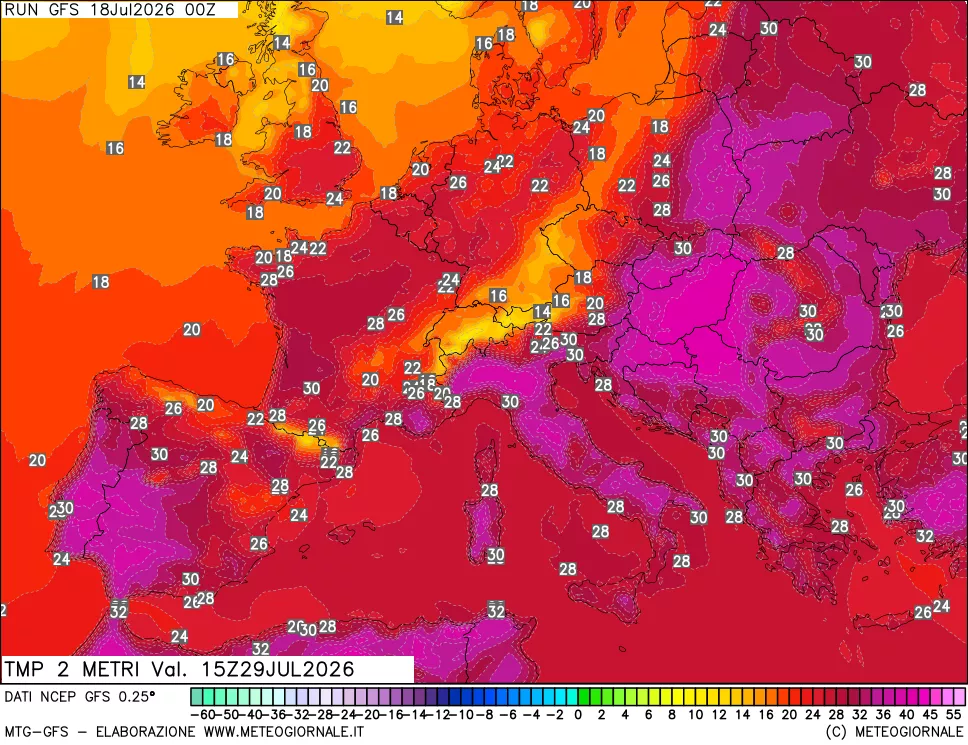 mappa Temp 2 metri