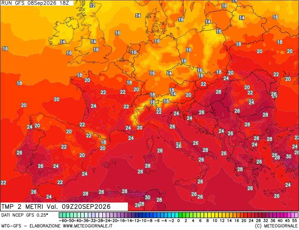 mappa Temp 2 metri