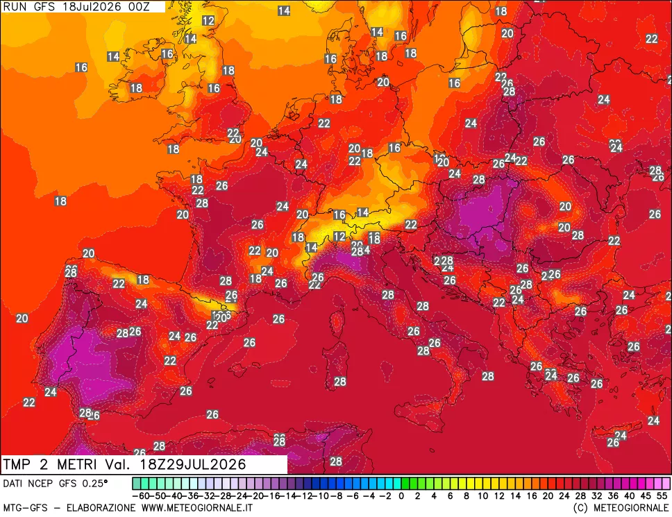 mappa Temp 2 metri