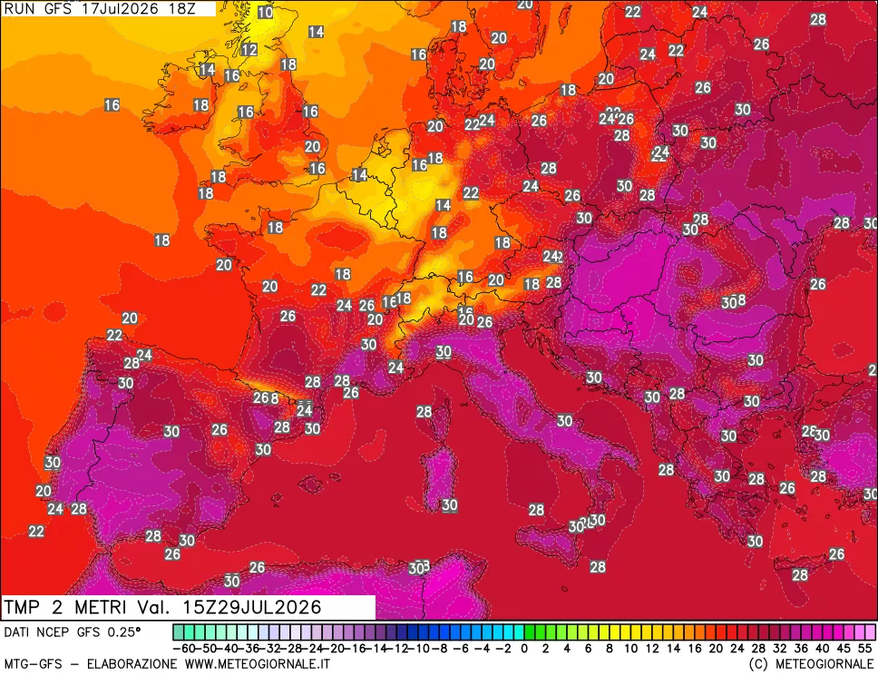mappa Temp 2 metri