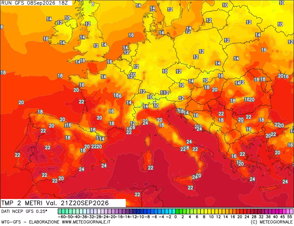 mappa Temp 2 metri