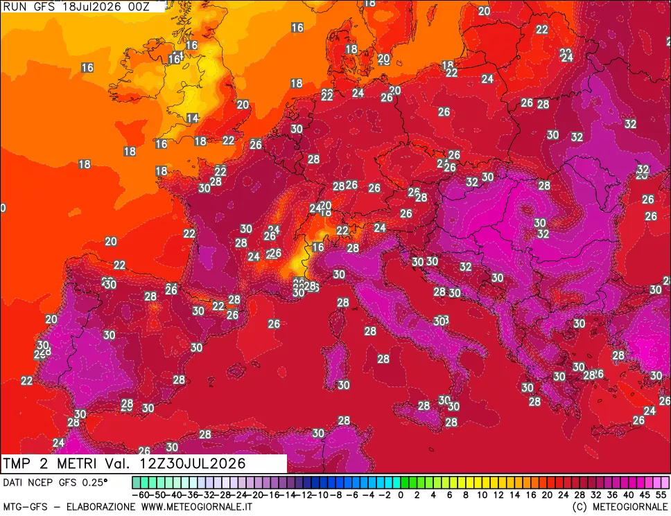 mappa Temp 2 metri