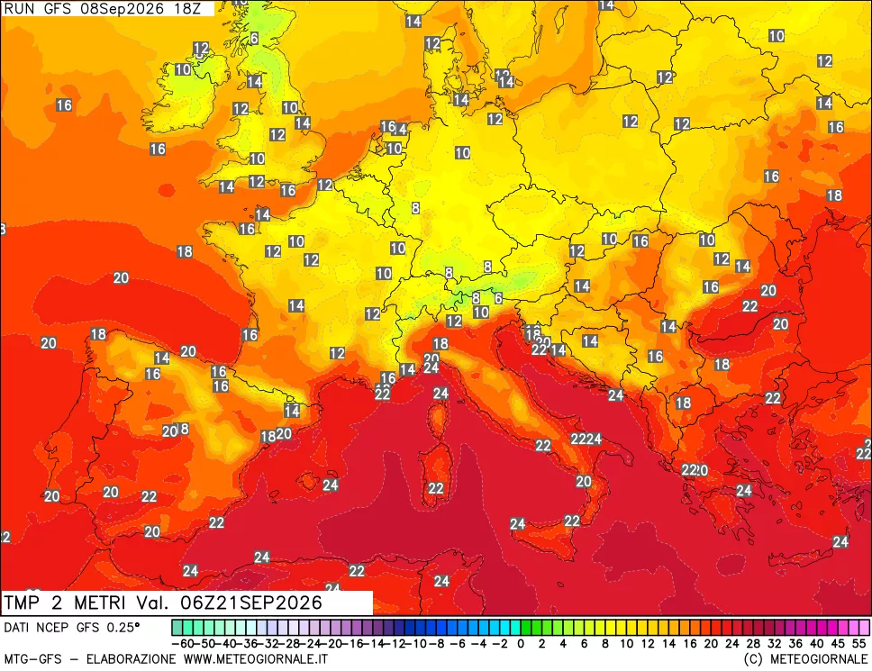 mappa Temp 2 metri