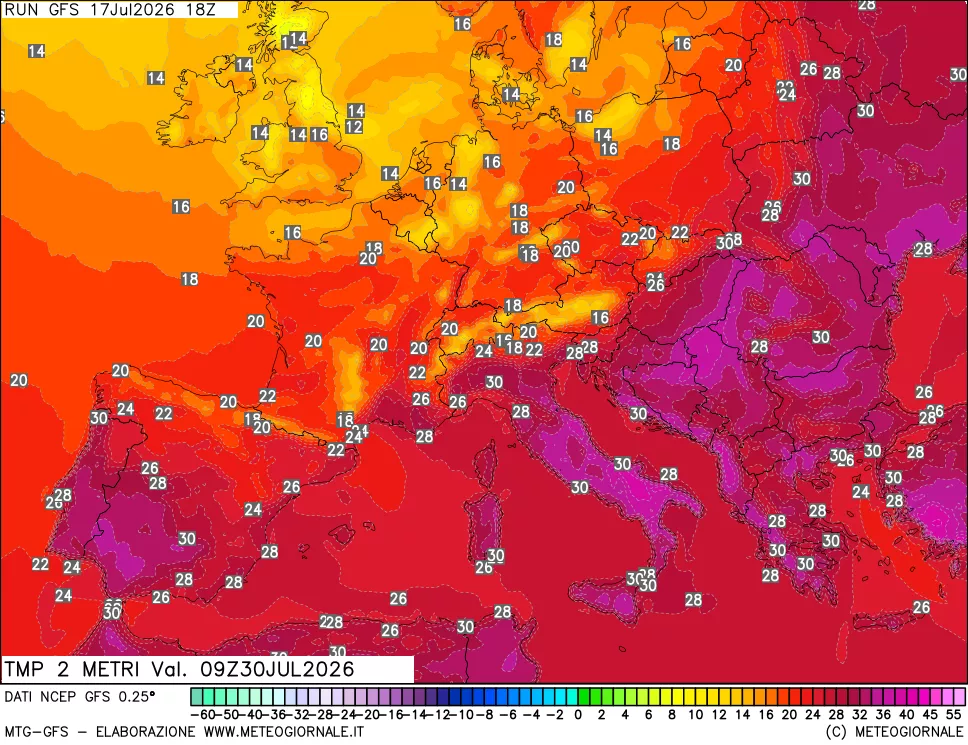 mappa Temp 2 metri