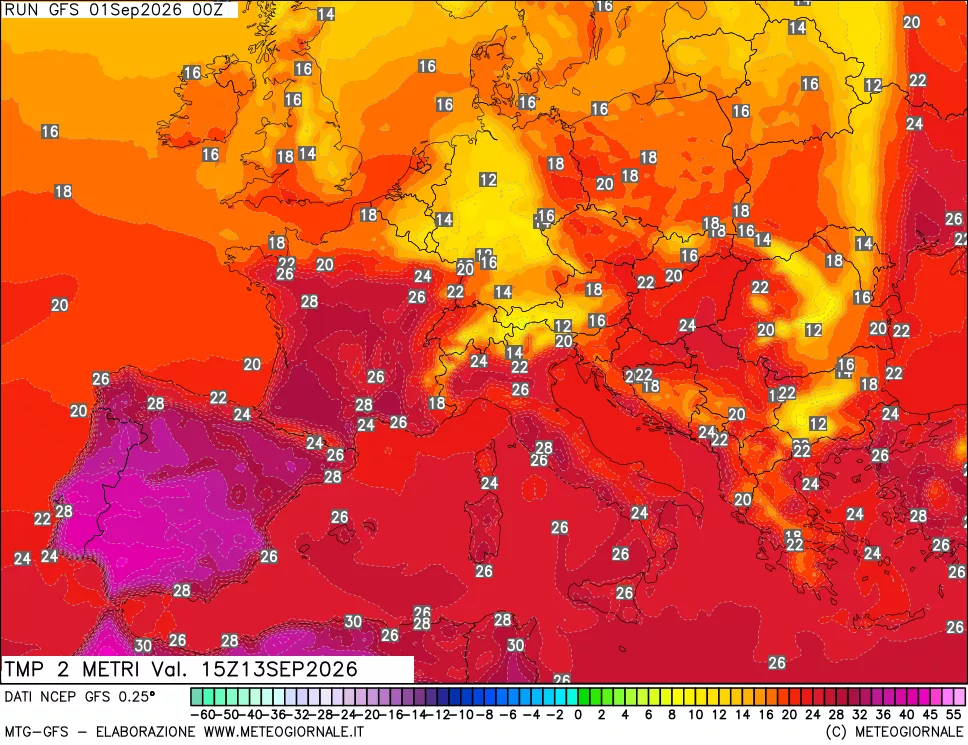 mappa Temp 2 metri