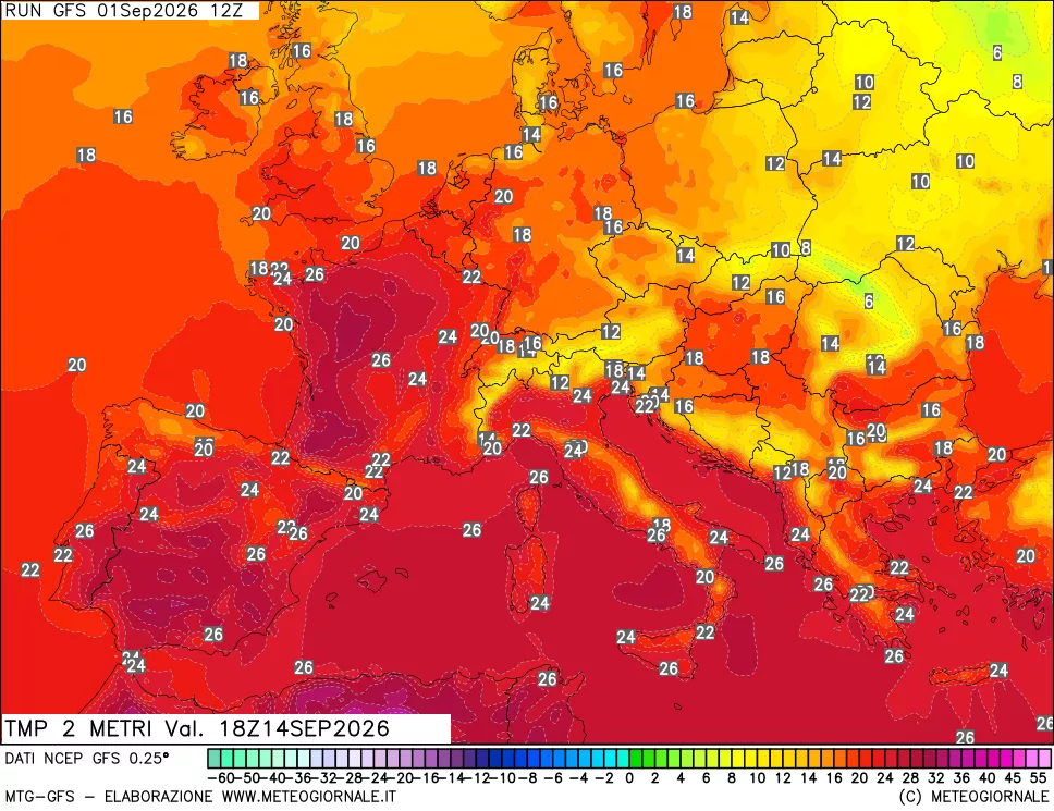 mappa Temp 2 metri