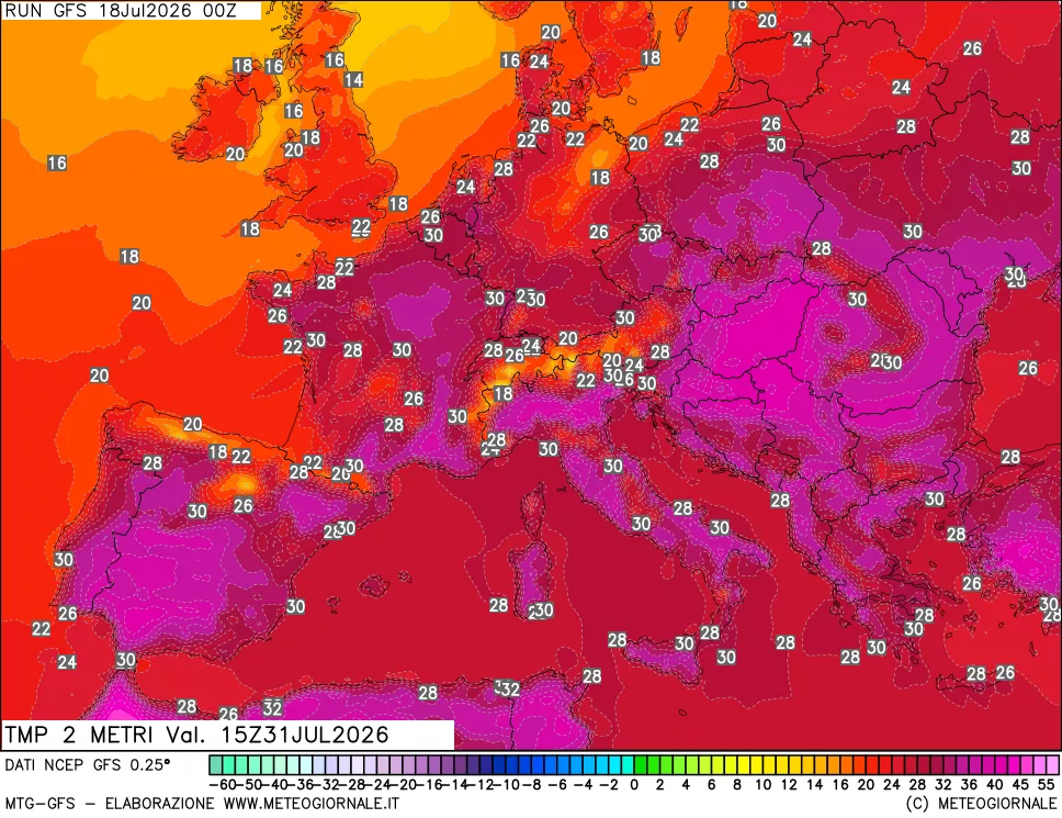 mappa Temp 2 metri