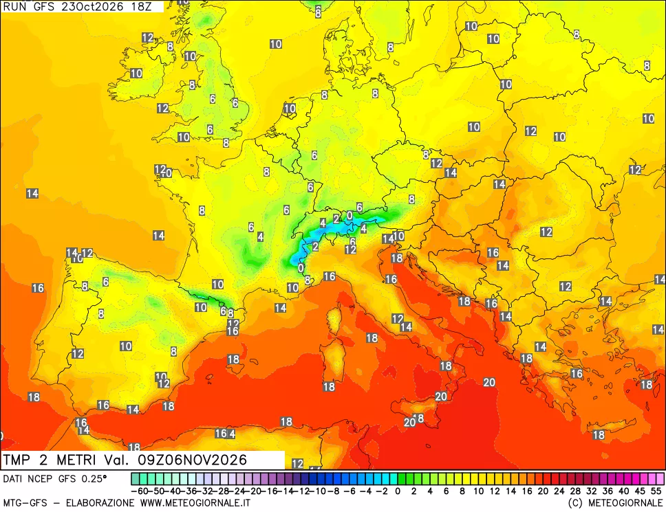 mappa Temp 2 metri