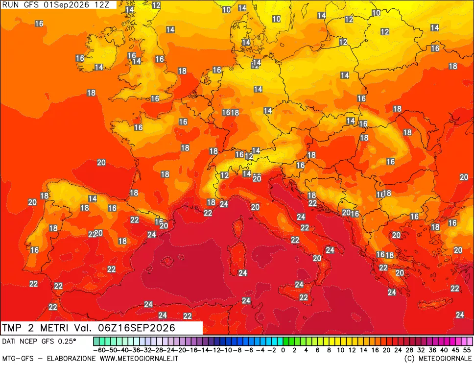 mappa Temp 2 metri