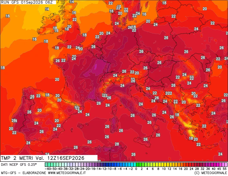 mappa Temp 2 metri