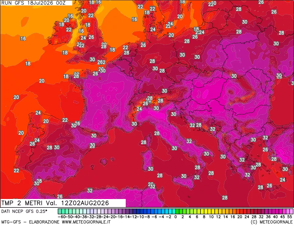 mappa Temp 2 metri