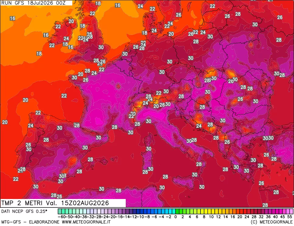mappa Temp 2 metri