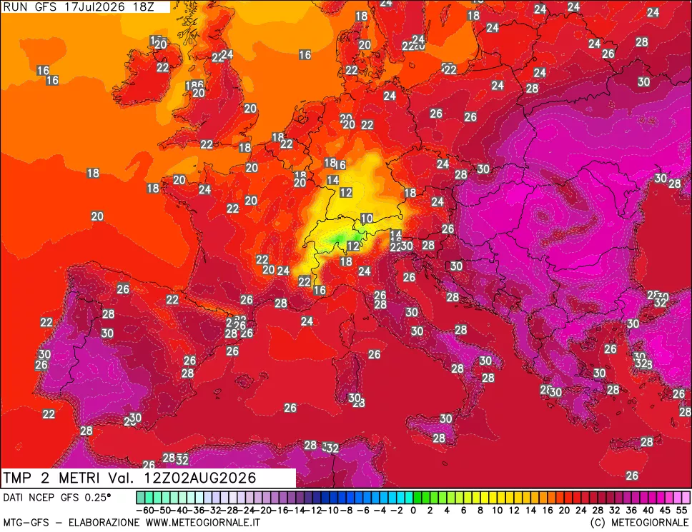 mappa Temp 2 metri