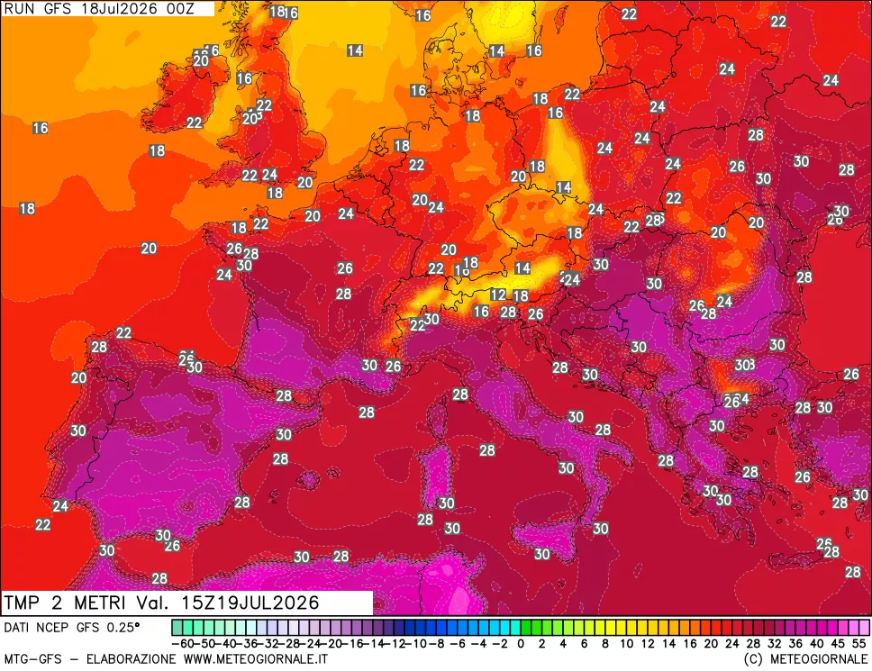 mappa Temp 2 metri