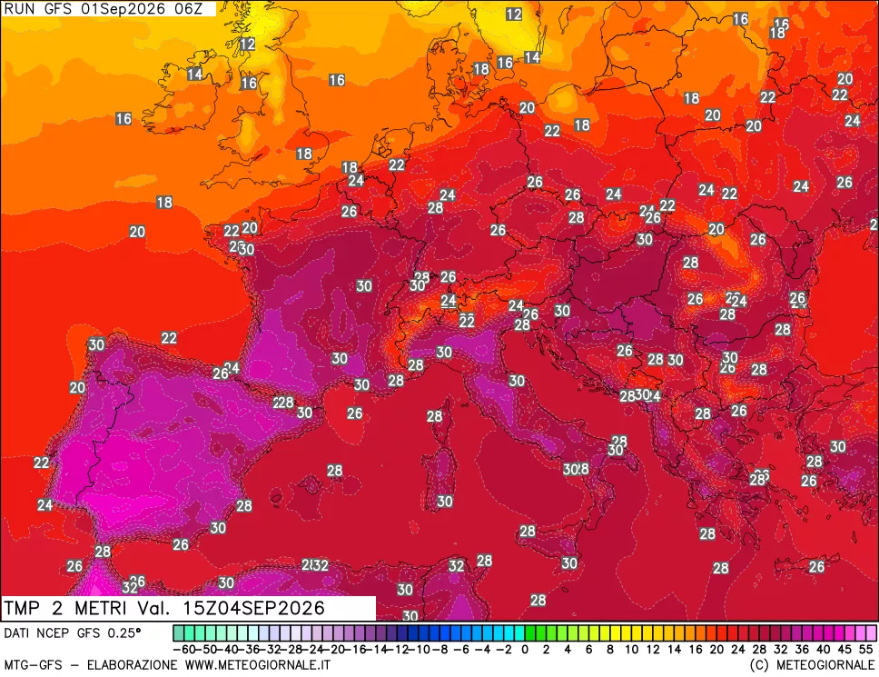 mappa Temp 2 metri