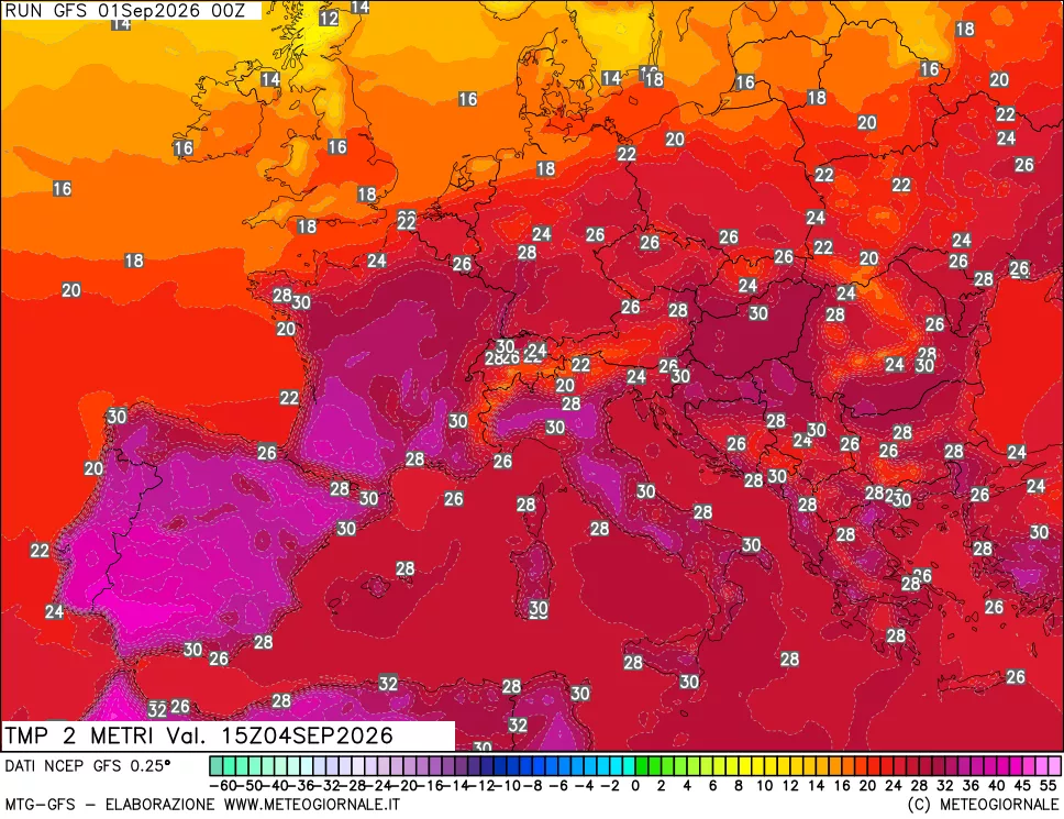 mappa Temp 2 metri