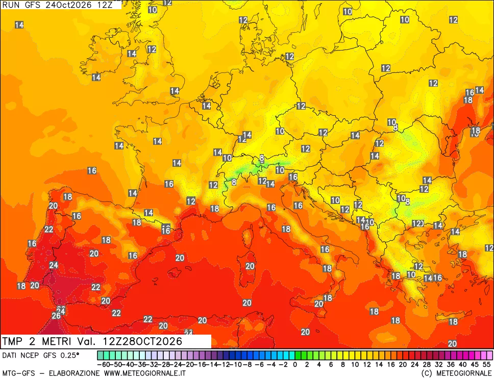 mappa Temp 2 metri