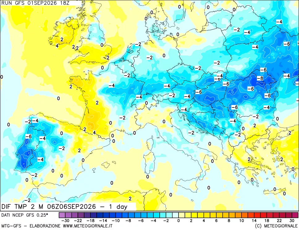 mappa Dif. Temp -24 ore