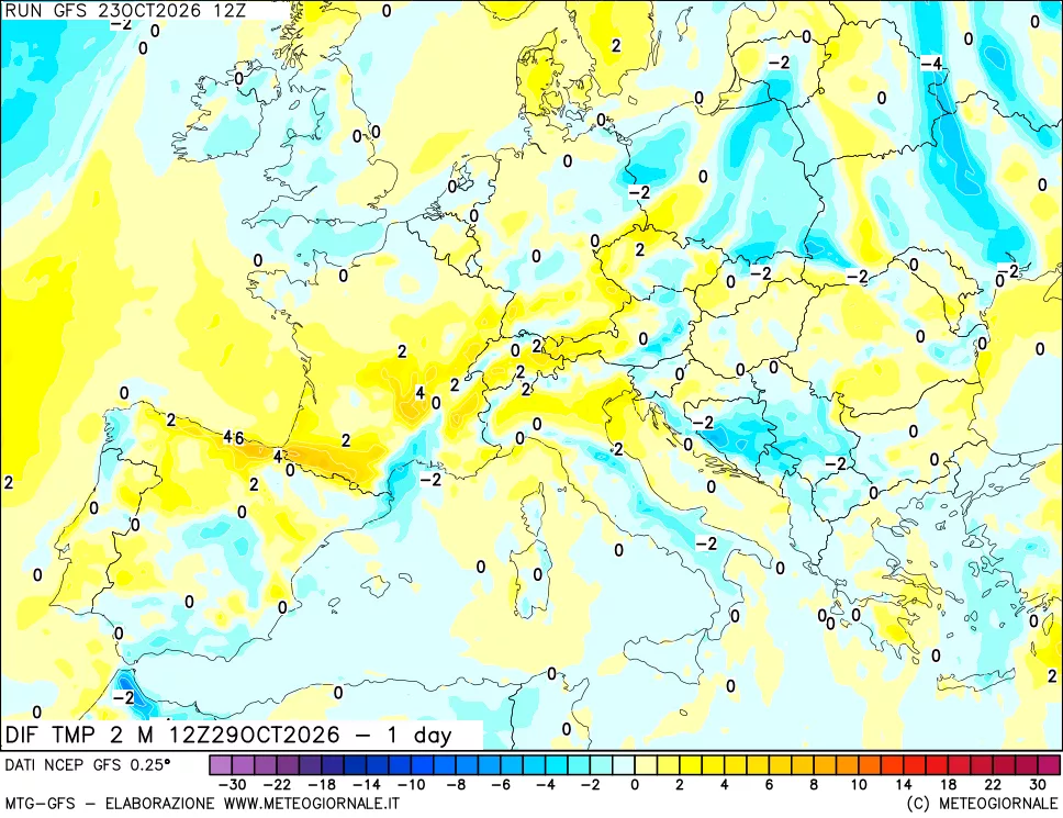 mappa Dif. Temp -24 ore
